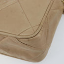 CHANEL Matelasse Chain Shoulder Bag Lamb Skin Beige Gold CC Auth gh1759-12