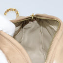 CHANEL Matelasse Chain Shoulder Bag Lamb Skin Beige Gold CC Auth gh1759-17