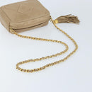 CHANEL Matelasse Chain Shoulder Bag Lamb Skin Beige Gold CC Auth gh1759-7