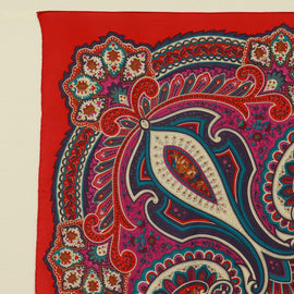 Christian Dior Paisley Pattern Scarf Silk Red Auth gh1762V - 0