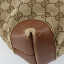 GUCCI GG Canvas Shoulder Bag Beige Silver 337598 Auth gh1763-15