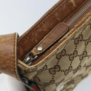 GUCCI GG Canvas Shoulder Bag Beige Silver 337598 Auth gh1763-10