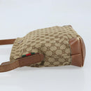 GUCCI GG Canvas Shoulder Bag Beige Silver 337598 Auth gh1763-4