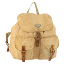 PRADA Backpack Nylon Beige Silver Auth gh1768-1