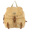PRADA Backpack Nylon Beige Silver Auth gh1768-2