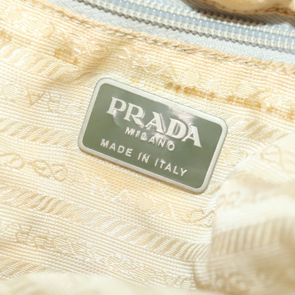 PRADA Backpack Nylon Beige Silver Auth gh1768