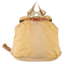 PRADA Backpack Nylon Beige Silver Auth gh1768-3