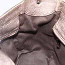 Salvatore Ferragamo Gancini Hand Bag Leather Champagne Gold Silver Auth gh1771-18