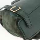 GUCCI Bamboo Backpack Suede Leather Green Gold Auth gh1772-17