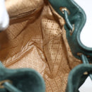GUCCI Bamboo Backpack Suede Leather Green Gold Auth gh1772-19