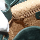 GUCCI Bamboo Backpack Suede Leather Green Gold Auth gh1772-21