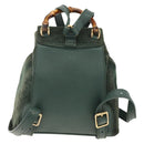 GUCCI Bamboo Backpack Suede Leather Green Gold Auth gh1772-2