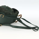 GUCCI Bamboo Backpack Suede Leather Green Gold Auth gh1772-9