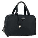 PRADA Hand Bag Nylon Black Silver Auth gh1778-1