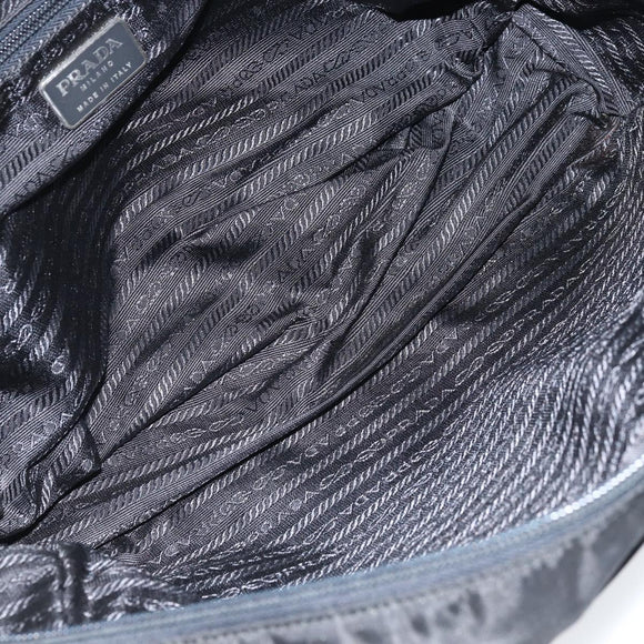 PRADA Hand Bag Nylon Black Silver Auth gh1778