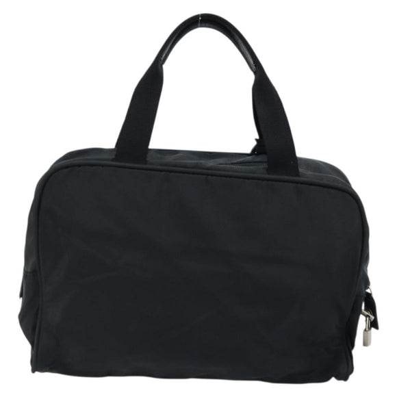 PRADA Hand Bag Nylon Black Silver Auth gh1778