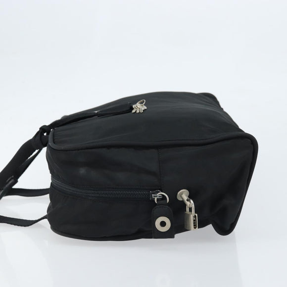 PRADA Hand Bag Nylon Black Silver Auth gh1778