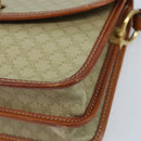 CELINE Macadam Canvas Shoulder Bag PVC Leather Beige Gold Auth gh1779-9
