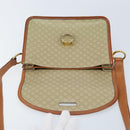 CELINE Macadam Canvas Shoulder Bag PVC Leather Beige Gold Auth gh1779-18