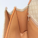 CELINE Macadam Canvas Shoulder Bag PVC Leather Beige Gold Auth gh1779-21