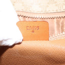 CELINE Macadam Canvas Shoulder Bag PVC Leather Beige Gold Auth gh1779-12