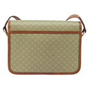 CELINE Macadam Canvas Shoulder Bag PVC Leather Beige Gold Auth gh1779-2
