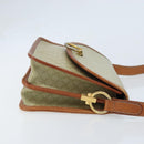 CELINE Macadam Canvas Shoulder Bag PVC Leather Beige Gold Auth gh1779-3