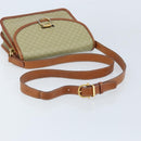 CELINE Macadam Canvas Shoulder Bag PVC Leather Beige Gold Auth gh1779-7