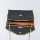 Christian Dior Honeycomb Canvas Chain Shoulder Bag PVC Black Gold Auth gh1780-10
