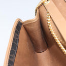 Christian Dior Honeycomb Canvas Chain Shoulder Bag PVC Black Gold Auth gh1780-19
