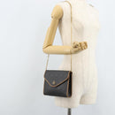 Christian Dior Honeycomb Canvas Chain Shoulder Bag PVC Black Gold Auth gh1780-20