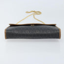 Christian Dior Honeycomb Canvas Chain Shoulder Bag PVC Black Gold Auth gh1780-5