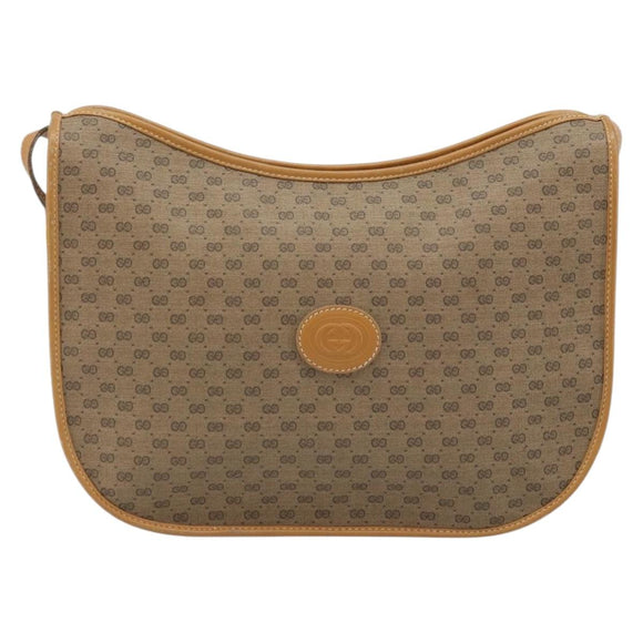 GUCCI Micro GG Supreme Shoulder Bag PVC Beige Gold 001 23 1036 Auth gh1782