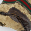 GUCCI GG Canvas Web Sherry Line Boston Bag Beige Gold Red Auth gh1789-11