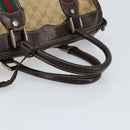 GUCCI GG Canvas Web Sherry Line Boston Bag Beige Gold Red Auth gh1789-7
