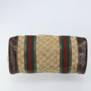 GUCCI GG Canvas Web Sherry Line Boston Bag Beige Gold Red Auth gh1789-9