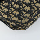 Christian Dior Trotter Canvas Shoulder Bag Navy Gold Auth gh1790-11
