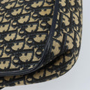 Christian Dior Trotter Canvas Shoulder Bag Navy Gold Auth gh1790-13