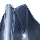 Christian Dior Trotter Canvas Shoulder Bag Navy Gold Auth gh1790-20