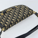 Christian Dior Trotter Canvas Shoulder Bag Navy Gold Auth gh1790-6