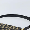 Christian Dior Trotter Canvas Shoulder Bag Navy Gold Auth gh1790-8