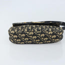 Christian Dior Trotter Canvas Shoulder Bag Navy Gold Auth gh1790-9