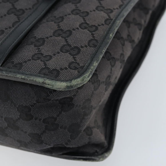 GUCCI GG Canvas Hand Bag Black Gold 000 0854 Auth gh1791