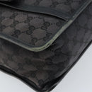 GUCCI GG Canvas Hand Bag Black Gold 000 0854 Auth gh1791-14