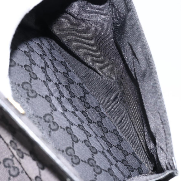 GUCCI GG Canvas Hand Bag Black Gold 000 0854 Auth gh1791