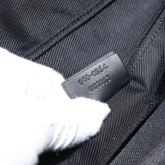 GUCCI GG Canvas Hand Bag Black Gold 000 0854 Auth gh1791