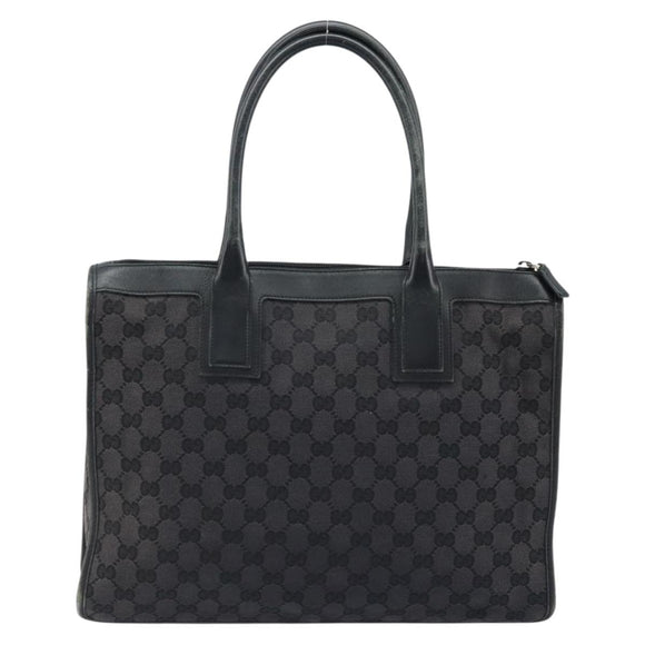 GUCCI GG Canvas Hand Bag Black Gold 000 0854 Auth gh1791