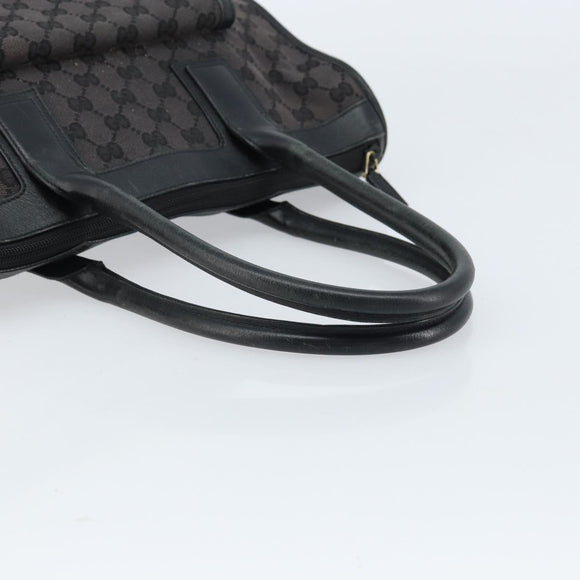 GUCCI GG Canvas Hand Bag Black Gold 000 0854 Auth gh1791