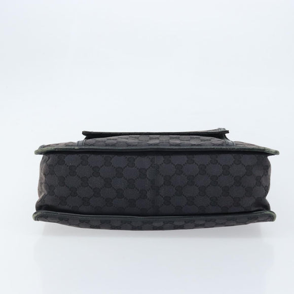 GUCCI GG Canvas Hand Bag Black Gold 000 0854 Auth gh1791