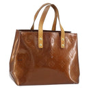 LOUIS VUITTON Monogram Vernis Reade PM Hand Bag Bronze M91146 LV Auth gh1794-1